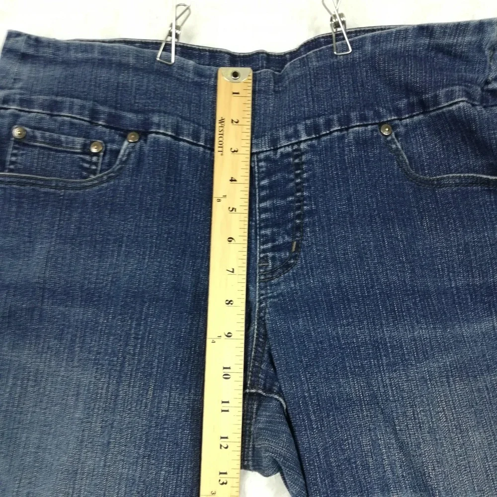 Jag Jeans Womens High Rise Straight Leg Blue Denim Medium Wash Pull On 14